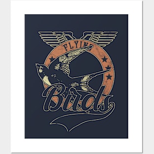 Flying Vintage Birds Posters and Art